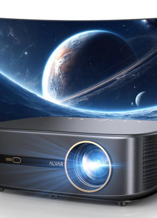 [2500 ANS & 50W] Alvar Outdoor Projector 4K Support with WiFi 6 and Bluetooth, dbx-tv Sound, Built in NetfIix App & DoIby Audio Proyector, Auto Focus & Keystone Smart for Soccer Match