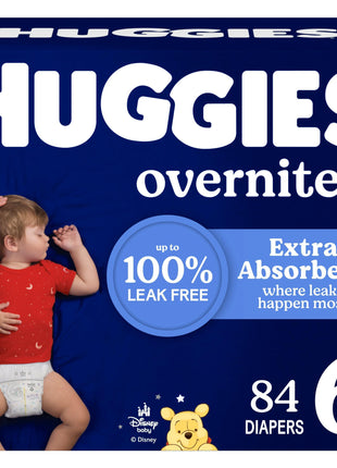 Huggies Size 6 Overnites Baby Diapers: Overnight Diapers, Size 6 (35+ lbs), 84 Ct (2 Packs of 42), Packaging May Vary