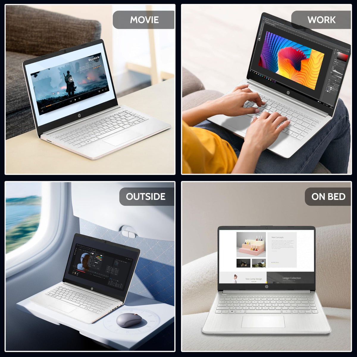 HP Laptop Computer for Student & Business, 1-Year Office365, 4GB RAM, 384GB Storage (128GB UFS + 256GB Hub Docking Set), 14 Inch, Intel 4-Core Processor (Beat i3-1115G4), WiFi 6, BT 5.4, Windows 11 S
