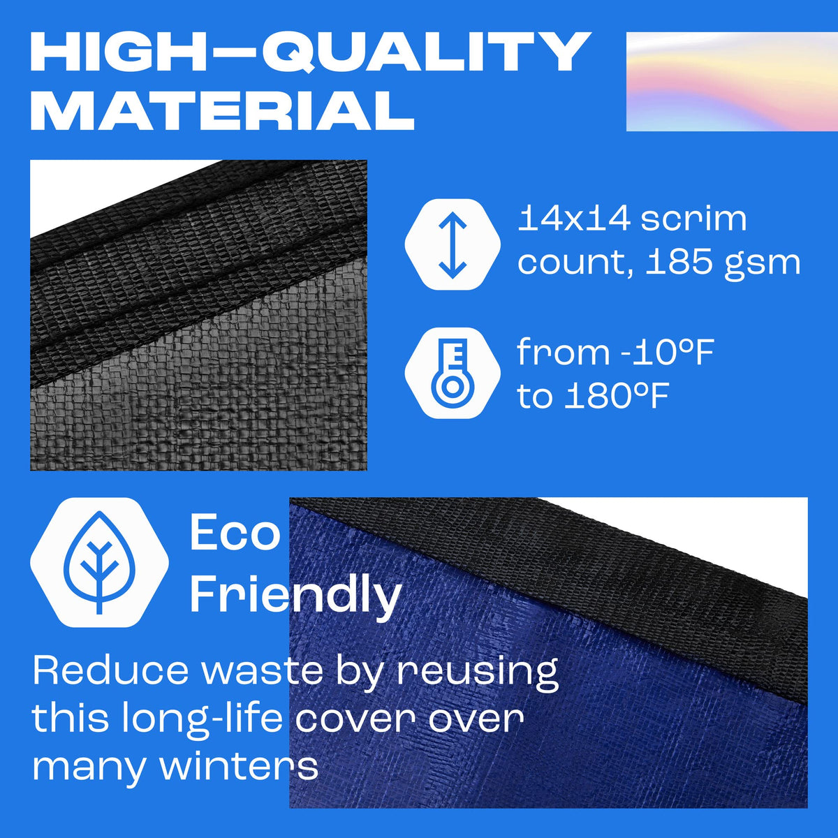 Winter Pool Cover 24 ft Round for Above Ground | Extra Thick & Durable Above-Ground Pool Cover | Sapphire Series of Premium Cold- and UV-Resistant Pool Cover | by Yankee Pool Pillow