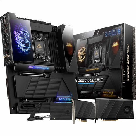MSI MEG Z890 GODLIKE Gaming Desktop Motherboard - Intel Z890 Chipset - Socket LGA-1851 - Extended ATX - Core Ultra Processor Supported - 256 GB DDR5 SDRAM Maximum RAM - DIMM, UDIMM - 4 x Memory Slots
