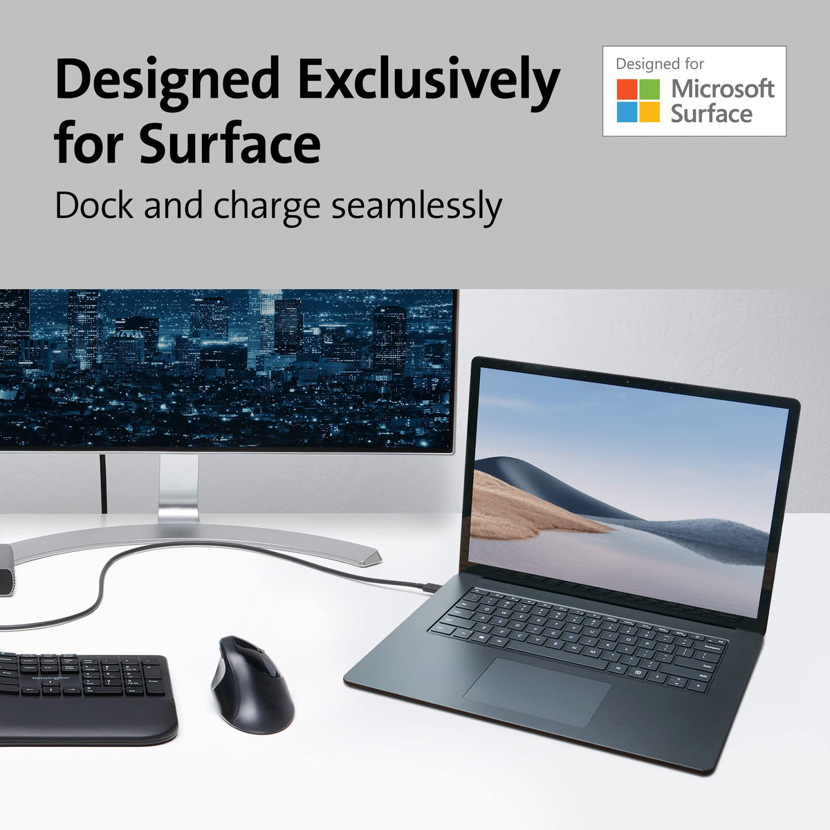 Kensington SD5750T Thunderbolt 4 Docking Station for Microsoft Surface Pro 10/9/8/7 & 13"and Surface Laptop Studio (K37899NA)