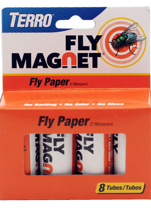 TERRO T518 Fly Magnet Indoor Housefly, 8 Count Pack, Sticky Fly Trap Indoor Hanging