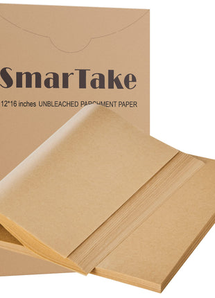 SMARTAKE 200 Pcs Parchment Paper Baking Sheets, 12x16 Inches, Non-Stick | Unbleached Pre-Cut Greaseproof Baking Parchment, Oven Safe up to 450°F, for Grilling Frying Steaming Bread Cup Cake Cookies