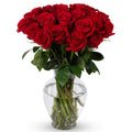 Benchmark Bouquets - 24 Stem Premium Red Roses (Glass Vase Included) - Fresh Flowers for Delivery - Gift for Graduation, Birthday, Anniversary, Sympathy, Get Well, Congratulations