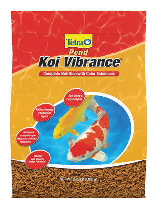 TetraPond Koi Vibrance Soft Sticks, Floating Pond Fish Food for Koi Fish and Ornamental Goldfish, 2.42 Pounds
