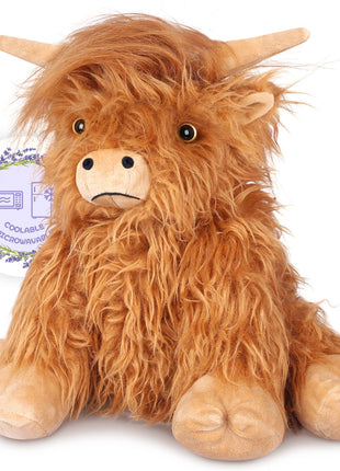 SuzziPals Weighted Highland Cow Stuffed Animals, Microwavable Heating Pad | Period Cramps Relief, Lavender Scented, hyland cow stuffed animal, Stress Relief, Bedtime Companion, Cow Gifts for Women Kids