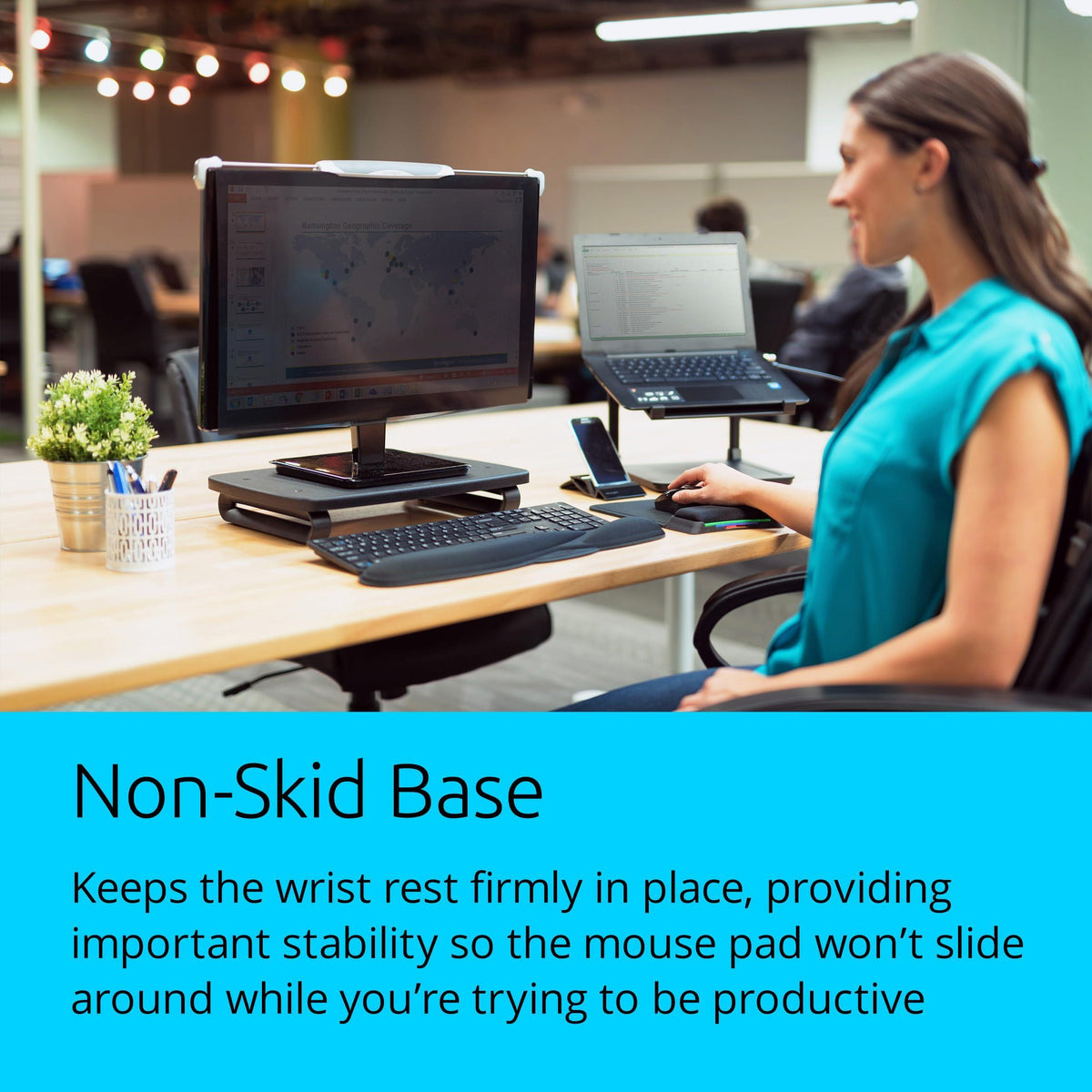 Kensington SmartFit Mouse Pad with Ergonomic Wrist Rest (K55793AM), Black, 10.4" x 10.3"