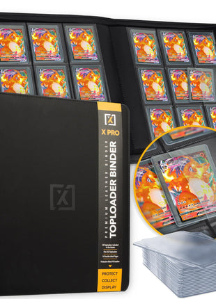 X PRO Top Load Card Binder - Compatible with Top-loading Card Cases - Fits 252 | 20 Premium Loaders Included | 9-Pocket Ringless Double-Sided Pages | Premium Storage for TCG & Sports Cards