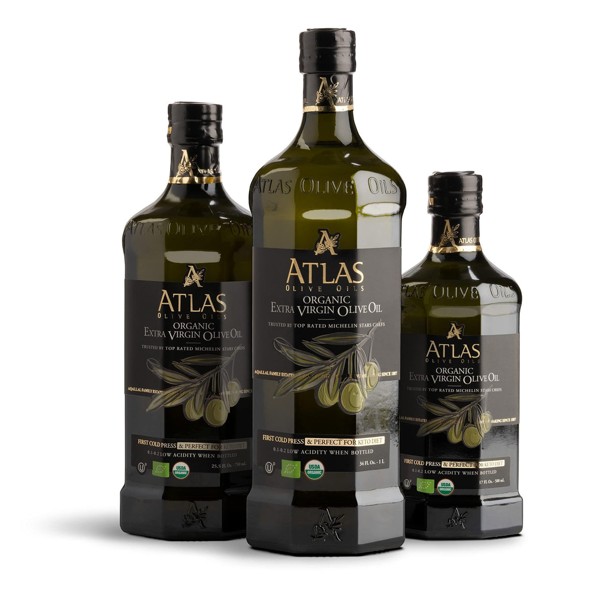 Atlas 1 LT Cold Press Extra Virgin Olive Oil with Polyphenol Rich from Morocco | Newly Harvested Unprocessed from One Single Family Farm | Moroccan Organic EVOO Trusted by Award-Winning Chefs
