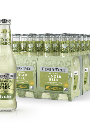 Fever-Tree Ginger Beer – Premium Mixer for Cocktails and Mocktails, 6.8 fl oz Bottles, Pack of 24 – Naturally Sourced, Non-GMO