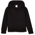 Amazon Essentials Girls' Fleece Zip-Up Hoodie Sweatshirt, Black, Medium