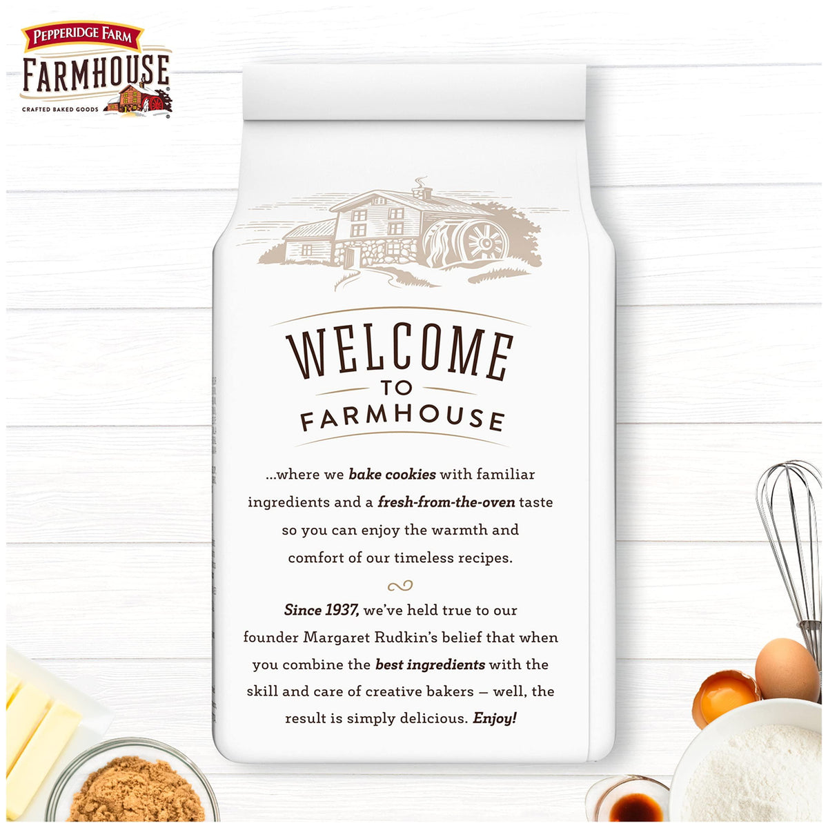 Pepperidge Farm Farmhouse Thin & Crispy Toffee Milk Chocolate Cookies, 6.9 oz. Bag