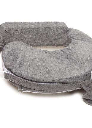 My Brest Friend Nursing Pillow - Deluxe - Enhanced Comfort w/ Slipcover - Ergonomic Breastfeeding Pillow For Ultimate Support For Mom & Baby - Adjustable Pillow W/ Handy Side Pocket, Evening Grey