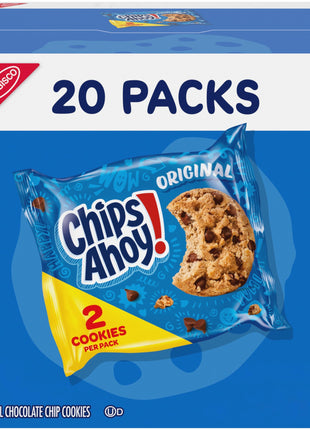 CHIPS AHOY! Original Chocolate Chip Cookies, 20 Snack Packs (2 cookies per pack)