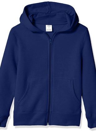 Amazon Essentials Hoodies - Boys' Navy Blue Zip-Up Sweatshirt, Small, Fleece