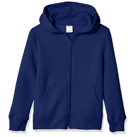 Amazon Essentials Hoodies - Boys' Navy Blue Zip-Up Sweatshirt, Small, Fleece