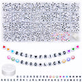 Amaney 1600pcs Acrylic Alpabet Letter Beads,31 Styles,Heart,Number,Star and Smiley Beads,4x7mm for Jewelry Making Bracelets Necklaces Key Chains