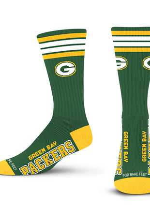 For Bare Feet Men's NFL 4-Stripe Deuce Performance Crew Socks