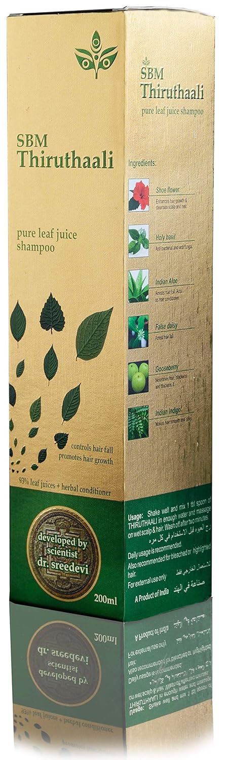 SBM Sri Bhagavathi Madom Ayurvedanikethanam (WITH DEVICE) Sbm Ayur Pure Leaf Juice Ayurvedic Shampoo (Thiruthaali) 100G, 1 Count