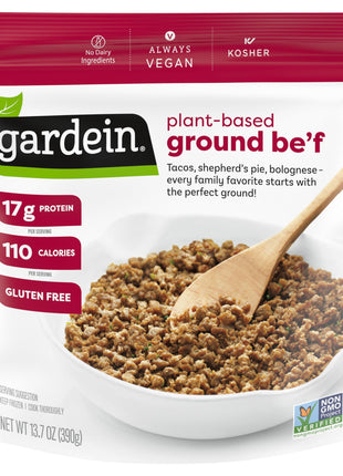 Gardein Gluten Free Plant Based Ground Be'f Crumbles, Vegan, Frozen, 13.7 Ounce