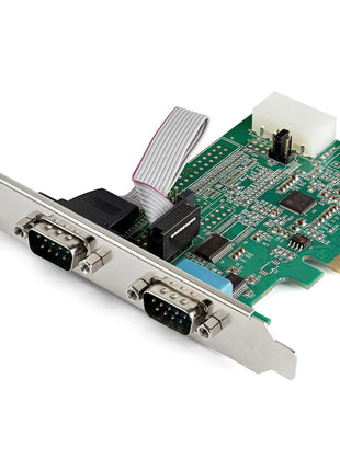 StarTech.com 2-port PCI Express RS232 Serial Adapter Card - PCIe RS232 Serial Host Controller Card - PCIe to Dual Serial DB9 Card - 16950 UART - Expansion Card - Windows & Linux, TAA (PEX2S953)