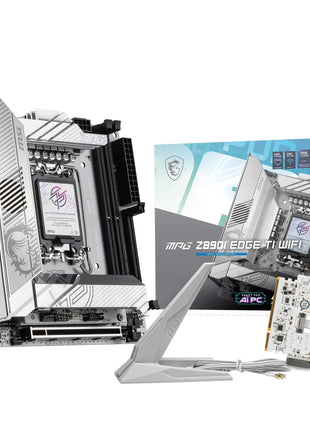 MSI MPG Z890I Edge TI WiFi Motherboard, Mini-ITX - Supports Intel Core Ultra Processors (Series 2), LGA 1851-110A SPS VRM, DDR5 Memory Boost (8600+ MT/s OC), PCIe 5.0 x16, M.2 Gen5, Wi-Fi 7, 5G LAN