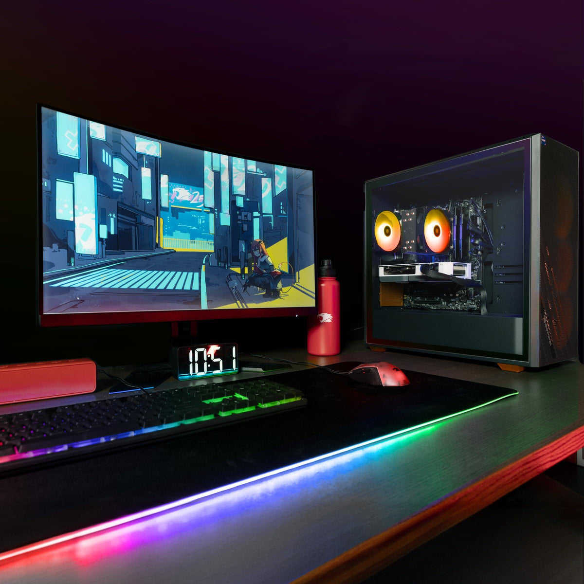iBUYPOWER Scale Orange Gaming PC Desktop Computer (AMD Ryzen 7 5700 CPU, NVIDIA GeForce RTX 4060 8GB GPU, 16GB DDR4 Non-RGB 3200MHz RAM (8x2), 500GB NVMe SSD, WiFi Ready, Windows 11 Home) - SCA7N4603