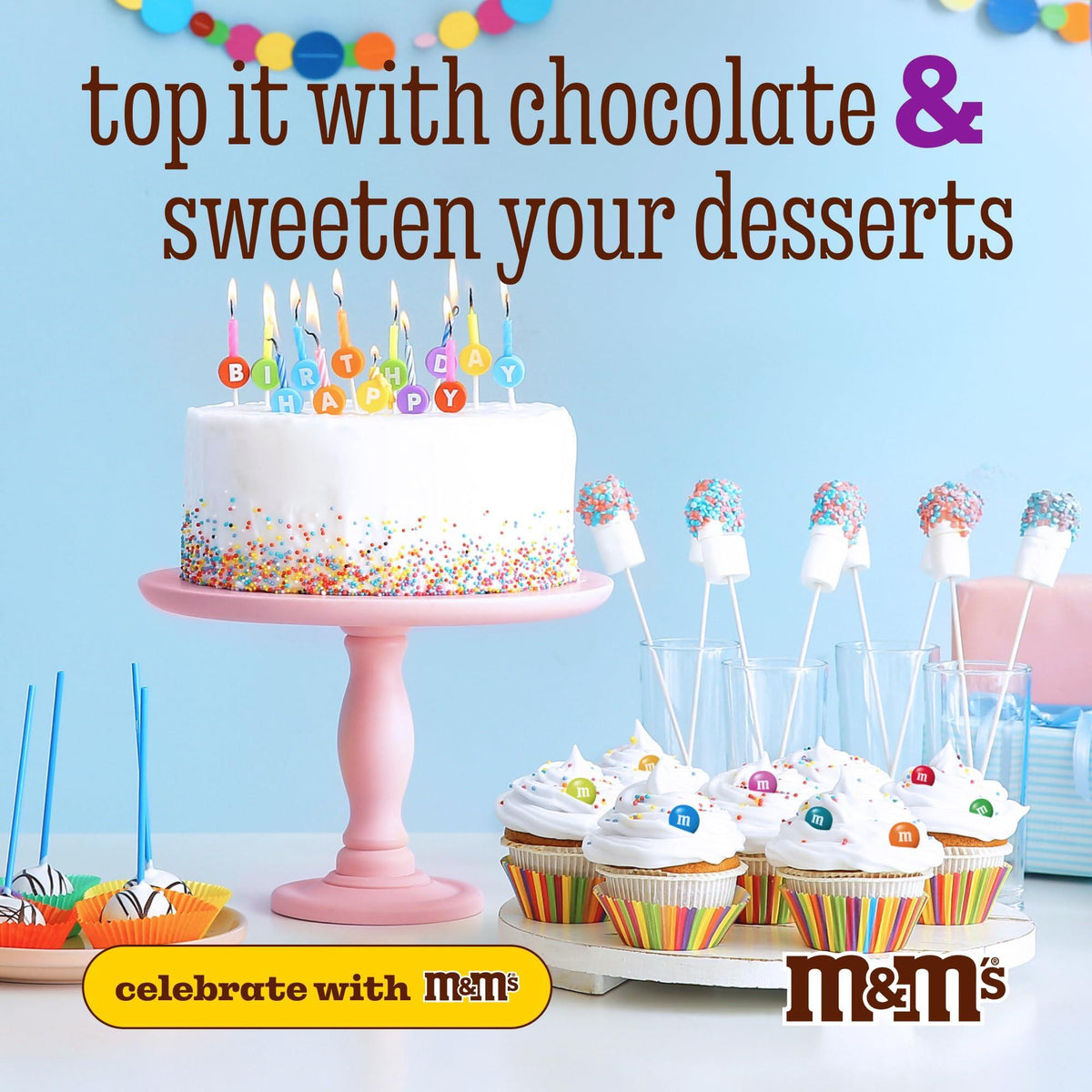 M&M’S WORLD Blue Candy Bulk - Milk Chocolate Candy, 2 lbs Resealable Pack for Graduation, Wedding, 4th of July, Birthdays, Party Favors, Boy Baby Showers, Gender Reveal Ideas, Easter and more