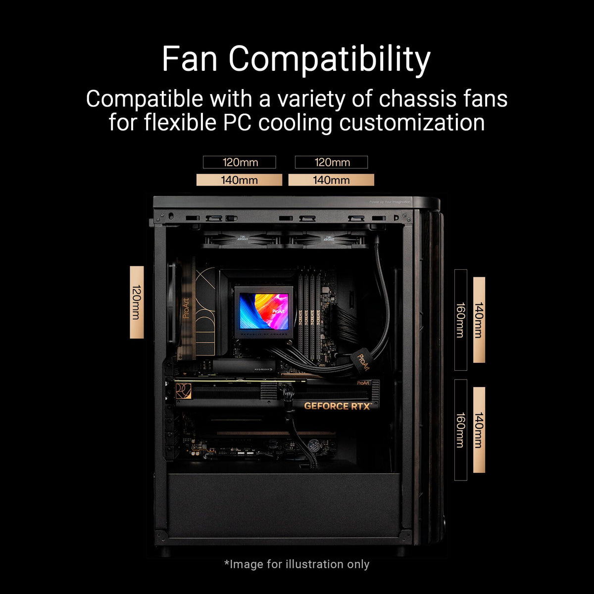 ASUS ProArt PA401 Wood Edition ATX Mid-Tower Case – Tempered Glass, FSC-Certified Wooden Front Panel, Dual 160mm Fans, Power & Reset Button Lock, USB-C 20Gbps, Detachable PSU Bracket