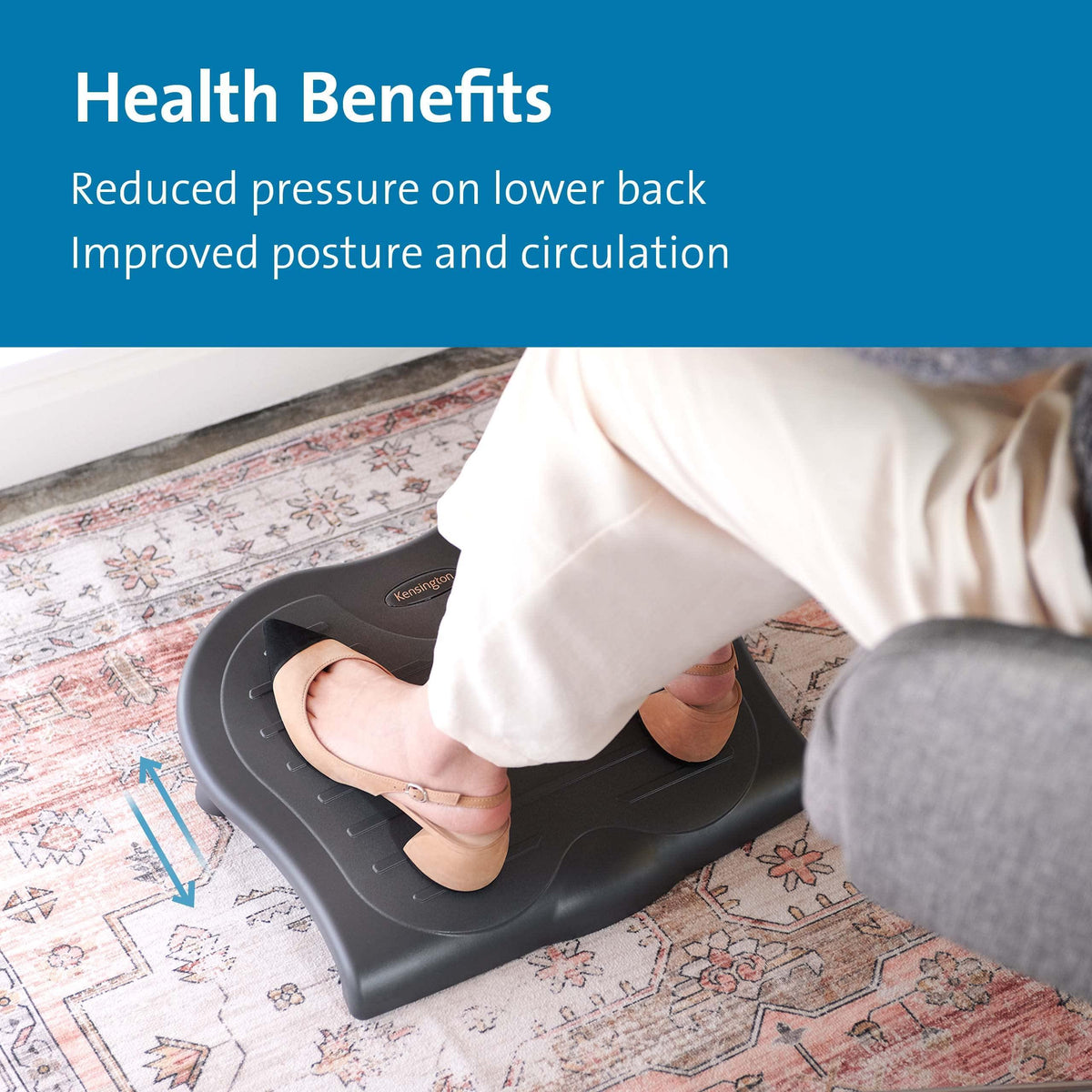 Kensington SoleSaver Adjustable Footrest (K56152US) Gray