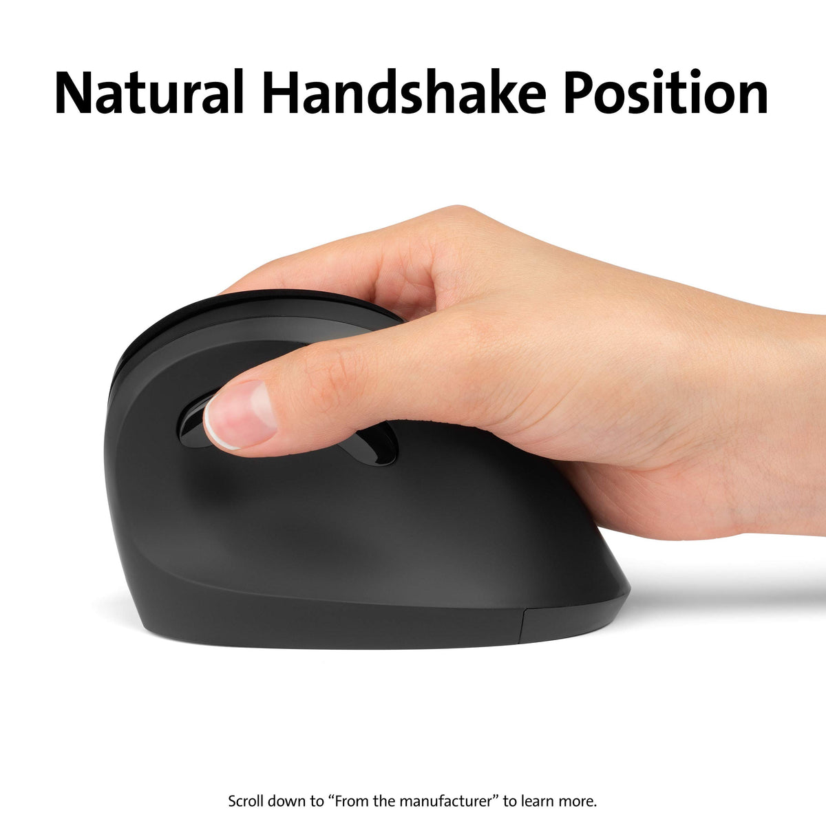 Kensington Pro Fit Ergo Vertical Wireless Mouse- Black (K75501WW), 2.8"x3"x4.4"