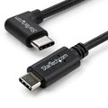 StarTech.com Right Angle USB-C Cable - 1m / 3 ft - Reversible - M/M - USB Type C Cable - USB-C Charge Cable - USB C to USB C Cable (USB2CC1MR), Black