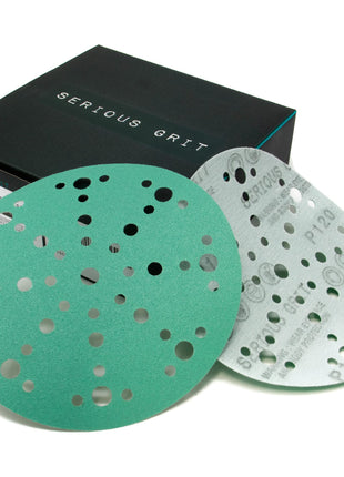 6-Inch 49-Hole P120 Grit Sanding Discs - 50 Pack Box | Fits Festool ETS / RO 150 Sanders - Heavy-Duty Hook & Loop Wet/Dry Film Sandpaper For Wood, Auto Body, Paint, Metal, & More