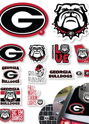 UGA Stickers for Gift, Car, Water Bottle, Laptop, and Phone for Football Fans and University Graduates (Georgia Bulldogs)