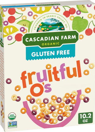 Cascadian Farm Organic Fruitful O's Breakfast Cereal, Gluten Free, Made With Whole Grain, 10.2 oz