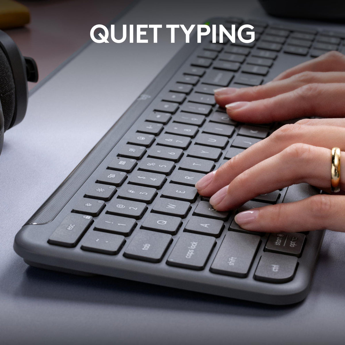 Logitech Signature Slim K950 Wireless Keyboard, Sleek Design, Switch Typing Between Devices, Quiet Typing, Bluetooth, Multi-OS, Windows, Mac, Chrome - Graphite