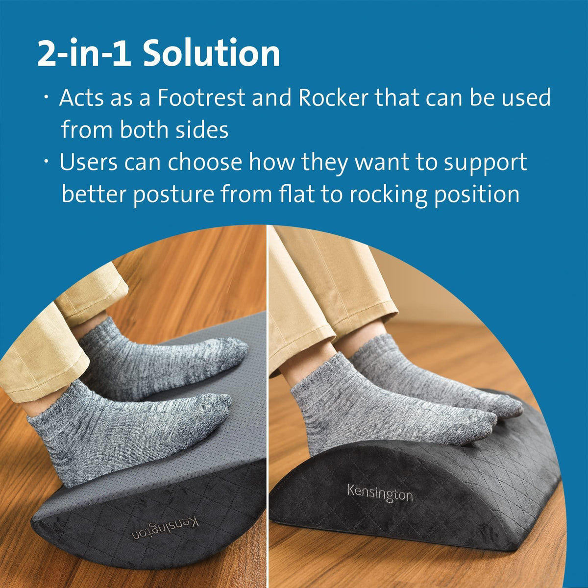 Kensington Premium Comfort Soft Footrest for Under Desk, Ultra Soft High Density Foam with Non-Skid Base (K56100WW)