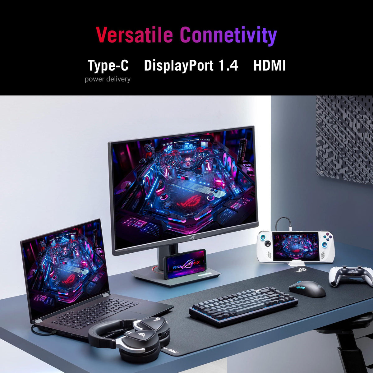 ASUS ROG Strix 27” QHD (2560x1440) HDR400 USB-C Gaming Monitor (XG27ACS), 180Hz,1ms, Fast IPS, 133% sRGB, Extreme Low Motion Blur Sync, G-Sync Compatible, DisplayWidget, Tripod Socket, 3 Year Warranty