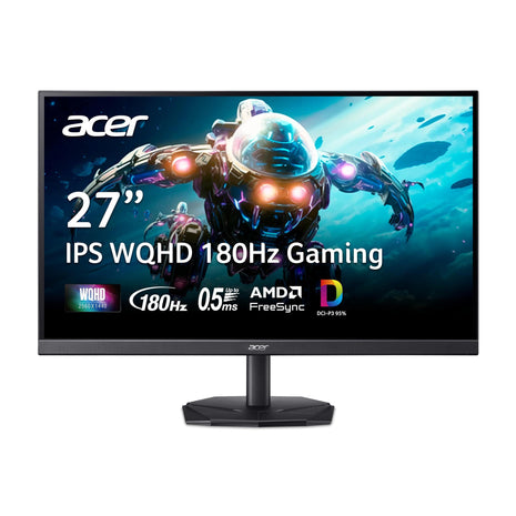 acer Nitro 27 Inch QHD 2560 x 1440 IPS Gaming Monitor | AMD FreeSync | Up to 180Hz Refresh | Up to 0.5ms | DCI-P3 95% | HDR 10 Support | One Display Port 1.2 & Two HDMI 2.0 | KG271U N3bmiipx