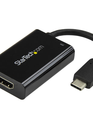 StarTech.com USB C to HDMI 2.0 Adapter with Power Delivery - 4K 60Hz USB Type-C to HDMI Display Video Converter - 60W PD Pass-Through Charging Port - Thunderbolt 3 Compatible - Black (CDP2HDUCP)
