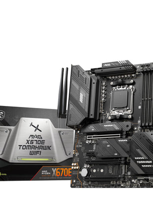 MSI MAG X670E Tomahawk WiFi Gaming Motherboard (AMD Ryzen 9000/8000/7000 Series Processors, AM5, DDR5, PCIe 5.0, SATA 6Gb/s, M.2, USB 3.2 Gen 2, Wi-Fi 6E, Bluetooth 5.3, 2.5Gbps LAN, HDMI/DP, ATX)