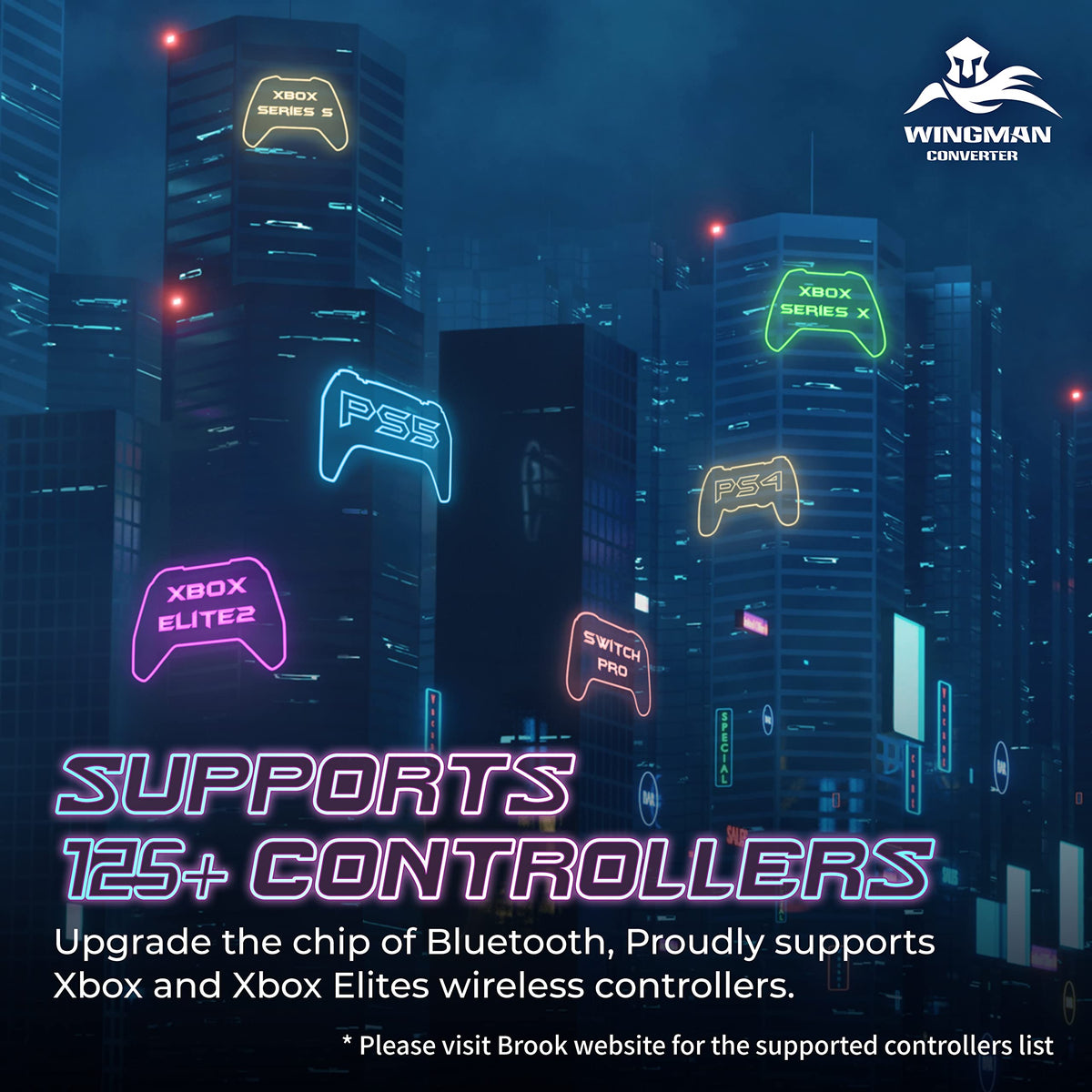 Brook Wingman XE 2 Converter - Two in One Wireless Controller Adapter for PS, NS, NS 2 Consoles, and PC, Supports Remap and Adjustable Turbo