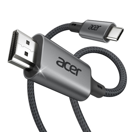 Acer USB C to HDMI Cable for Home Office 6.6FT (4K@60Hz) for Laptop | Thunderbolt 4/3 Support, High-Speed Type C to HDMI 2.0 Braided Cord Compatible for Acer, MacBook Neo, iPhone 17 Pro/Max, iPad