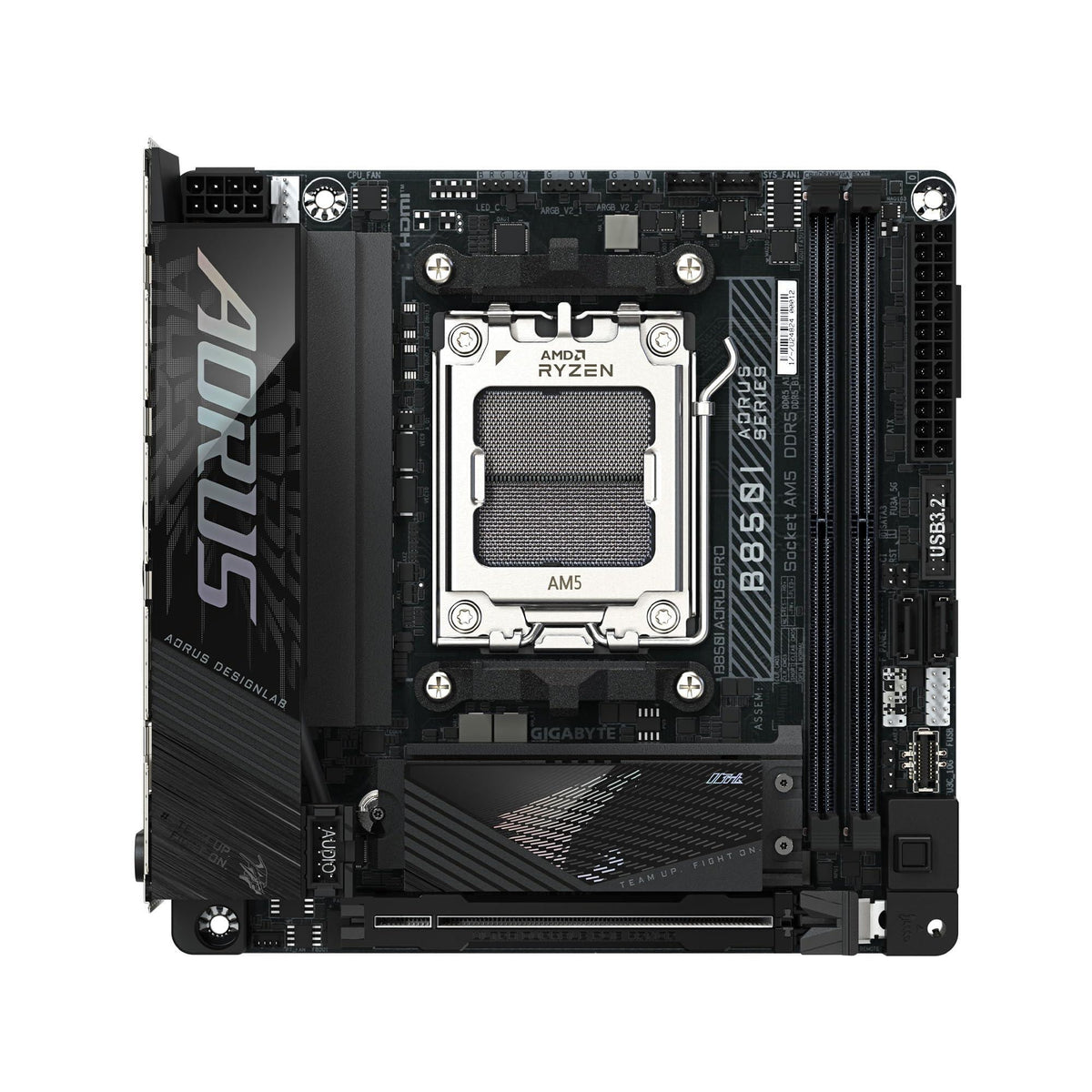 GIGABYTE B850I AORUS PRO AMD AM5 LGA 1718 Motherboard, Mini-ITX, DDR5, 2X M.2, PCIe 5.0, USB-C, WIFI7, 2.5GbE LAN, EZ-Latch, 5-Year Warranty