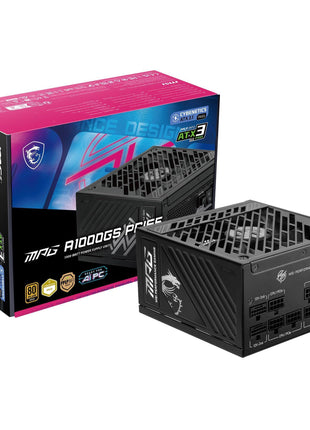 MSI MPG A1000GS PCIE5, Fully Modular Gaming 1000W Power Supply, 80+ Gold, Dual 12V-2x6 Cables, Server-Grade Capacitor, ATX 3.1 & PCIe 5.1 Ready, Low-Noise, Semi Digital, 10 Year Warranty