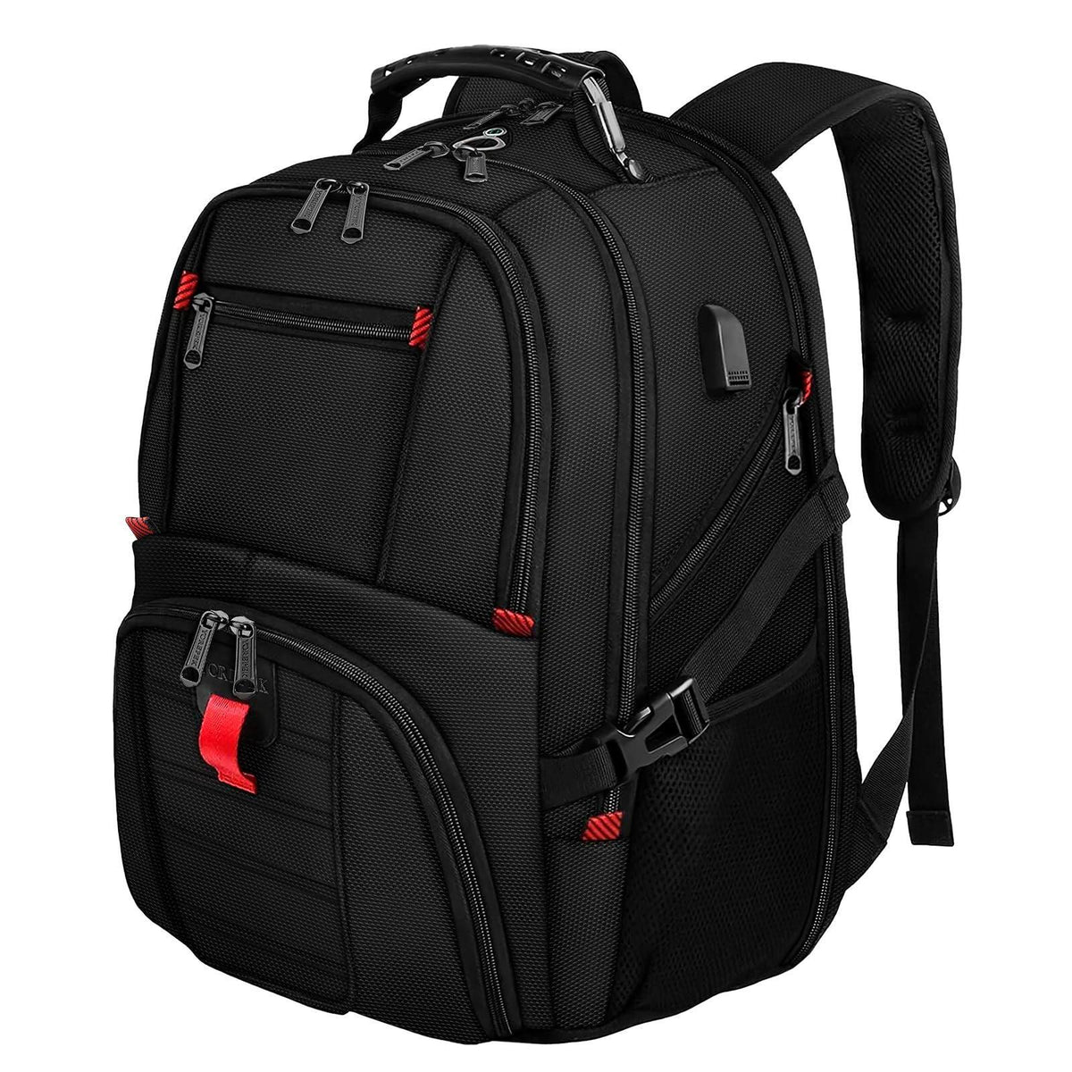 YOREPEK Travel Backpack, Extra Large 50L Laptop Backpacks for Men Women, Water Resistant College Backpacks Airline Approved Business Work Bag with USB Charging Port Fits 17 Inch Computer, Black