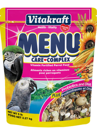 Vitakraft Menu Premium Parrot Food - Vitamin-Fortified - Macaw, Amazon, Conure, and Parrot Food for Large Birds 5 Pound (Pack of 1)