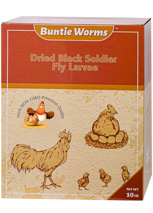 Dried Black Soldier Fly Larvae 10LB, 100% Natural Non-GMO, No Additives, Treat for Chickens, Reptiles and Birds, More Calcium Than Mealworms