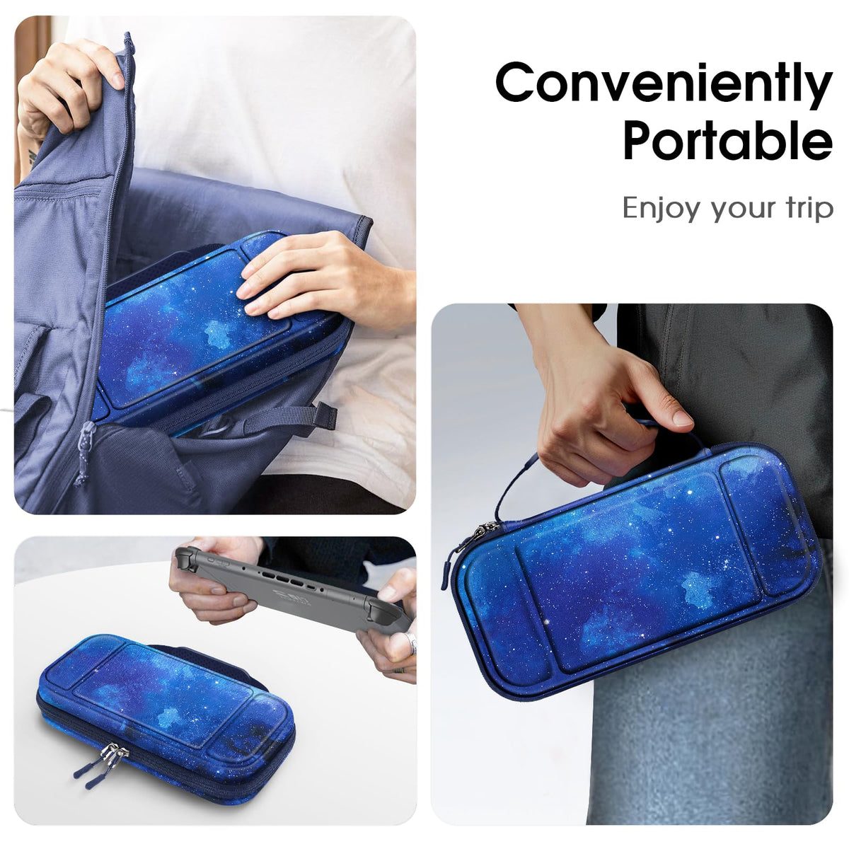 FINTIE Carrying Case for Nintendo Switch 2 (2025), Shockproof Hard Shell Switch 2 Case, Protective Cover Travel Bag with 19 Game Card & 2 Micro SD Card Slots & Inner Pocket, Starry Sky
